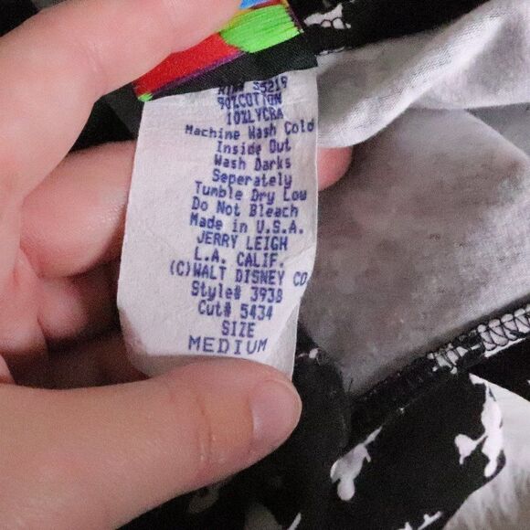 Vintage Mickey Unlimited Disney Long Sleeve Leotard Bodysuit Black White M 1980s - Picture 6 of 7